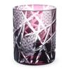 Retro Kiriko Glass Rocks Ranbori Komon Current Model J-kitchens Cup, Glass, 70xH90mm, 210cc, (Small Pattern) Pearl, Kasho,