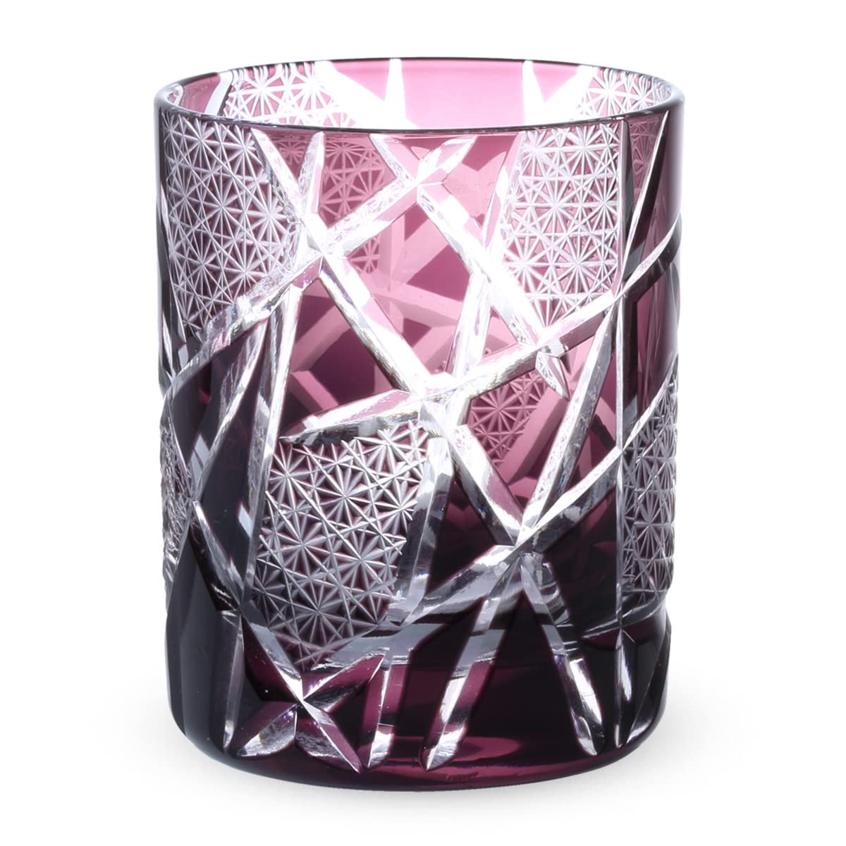 

Retro Kiriko Glass Rocks Ranbori Komon Current Model J-kitchens Cup, Glass, 70xH90mm, 210cc, (Small Pattern) Pearl, Kasho,