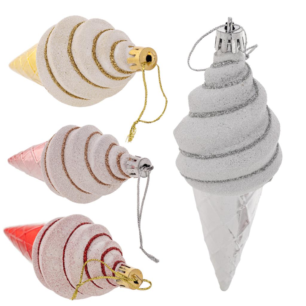 Christmas Baubles Christmas Bauble For Christmas Tree Christmas Decorations Pendants Ice Cream 4 Pcs