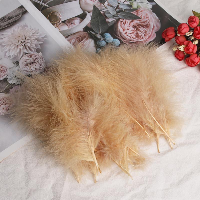 50Pcsdiy Color Feather Full Fleece Turkey Feather Clothing Antique Headdress Pet Toy Handicraft Decoration