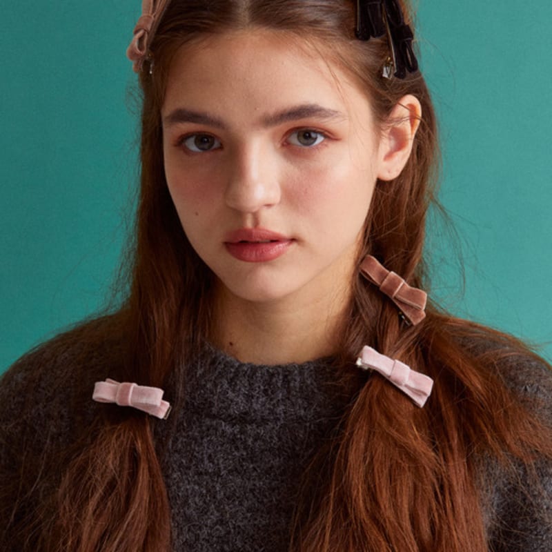 

MERRYMOTIVE [2set] Lovely velvet ribbon (3colors) Black