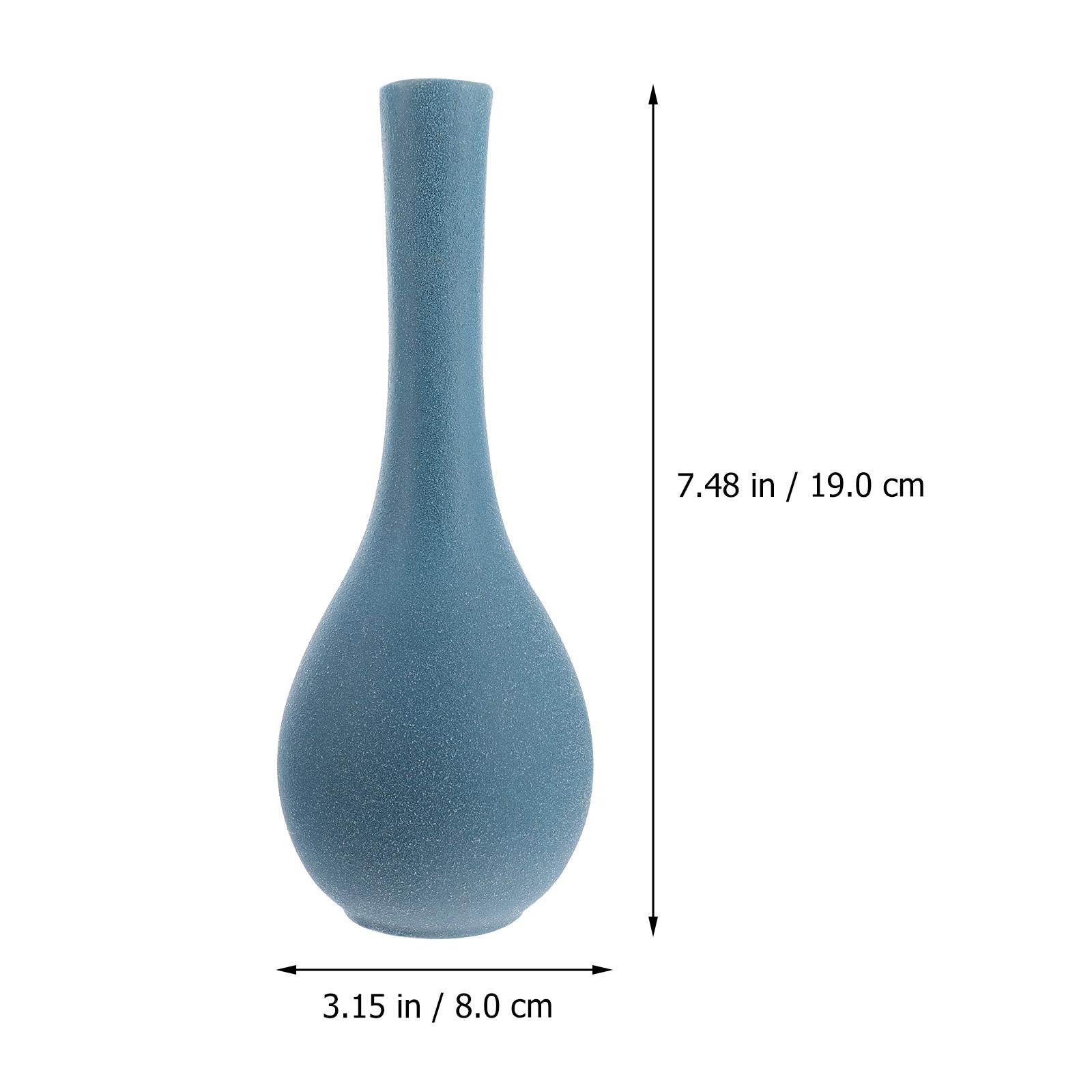

1Pcs Ceramic Flower Vase Narrow Opening Modern Simple Style for Home Office Decor Blue Dried Flower Arrangement Pot Creative синий
