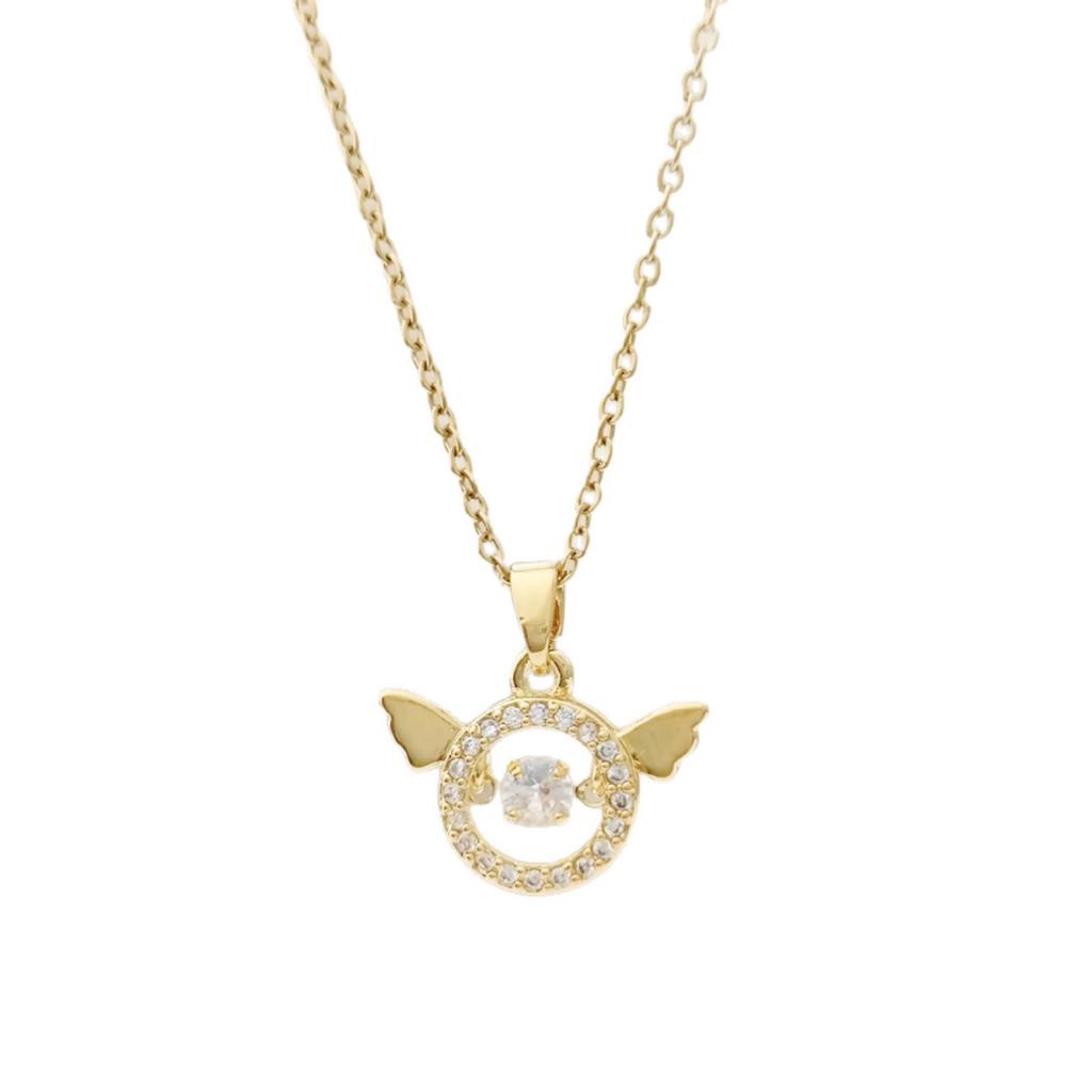Elegant Zirconia Angel Wings Necklace – High-End Lively Collarbone Chain Bestseller