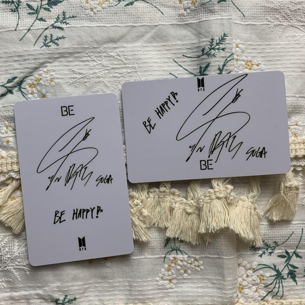 [USED] BTS Lucky Drop SUGA Yoongi BE Korean Unreleased Trading Cards (2 Cards)