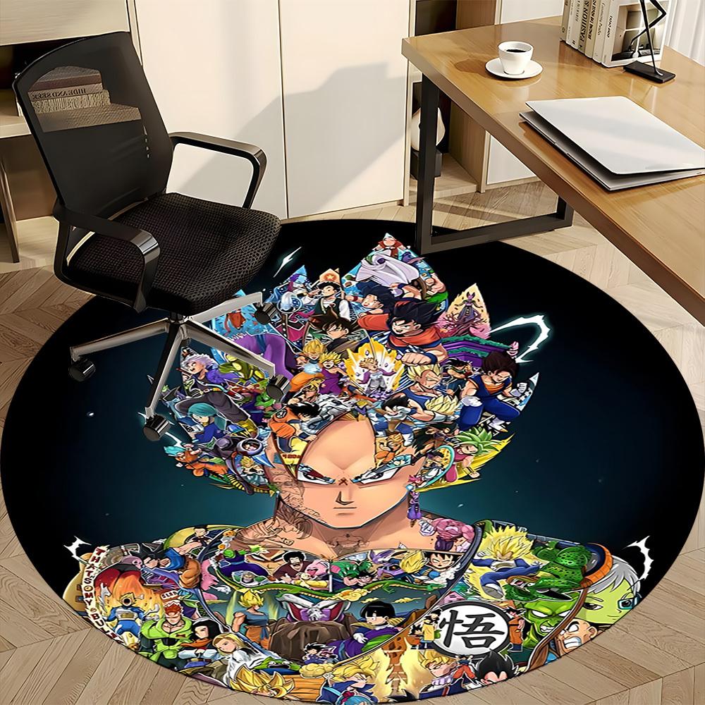 1pc Dragon Ball Characters Office Round Area Rug,  Under Office Chairs Bedroom Living Room Home Decor A0926189