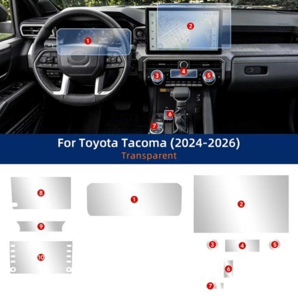 TPU Interior Protective Film for Toyota Tacoma N300 2024-2026 Anti-Scratch Transparent Sticker