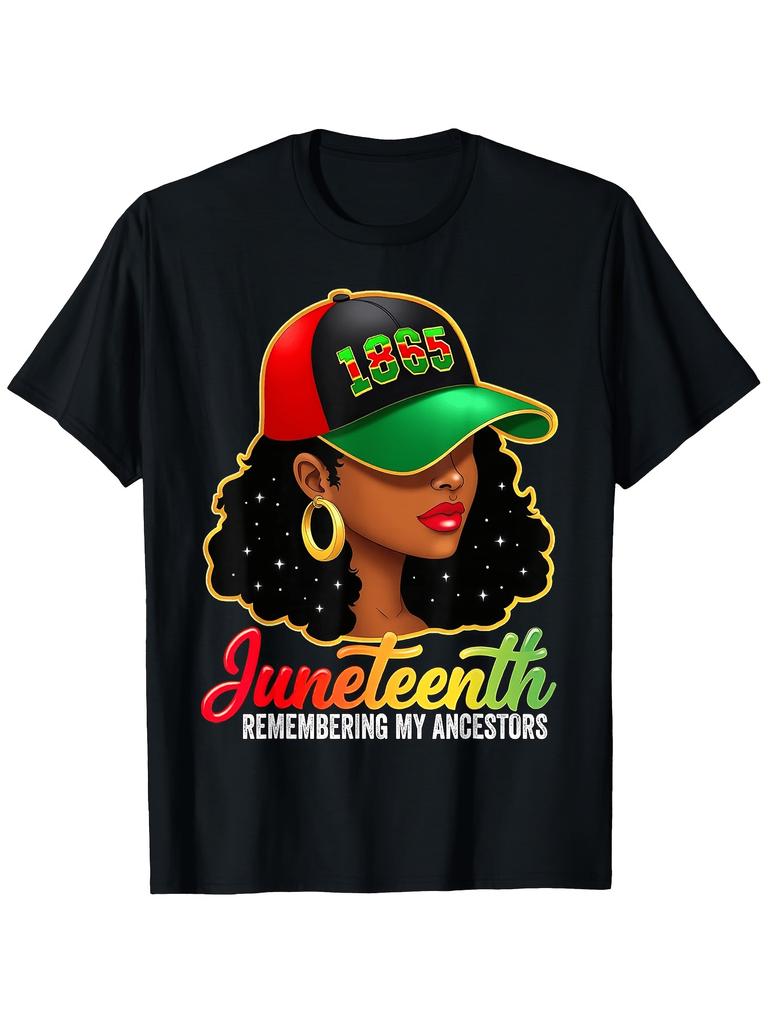 Retro Juneteenth T-Shirt Suitable for Dad, Mom, Parents - Ancestry Round Neck Tee for Juneteenth, St