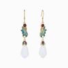 Cloisonné Magnolia Earrings with Gold-Plated Copper and Imitation Hetian Jade in Retro Court Style