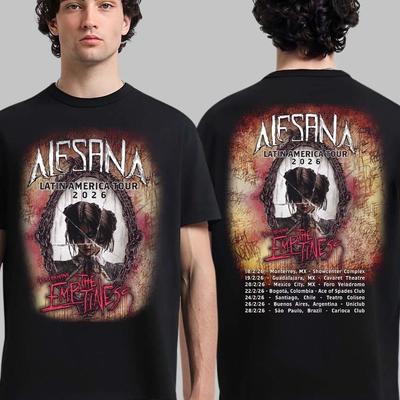 Camiseta Tour Alesana Latinoamérica 2026 México y Sudamérica Horario