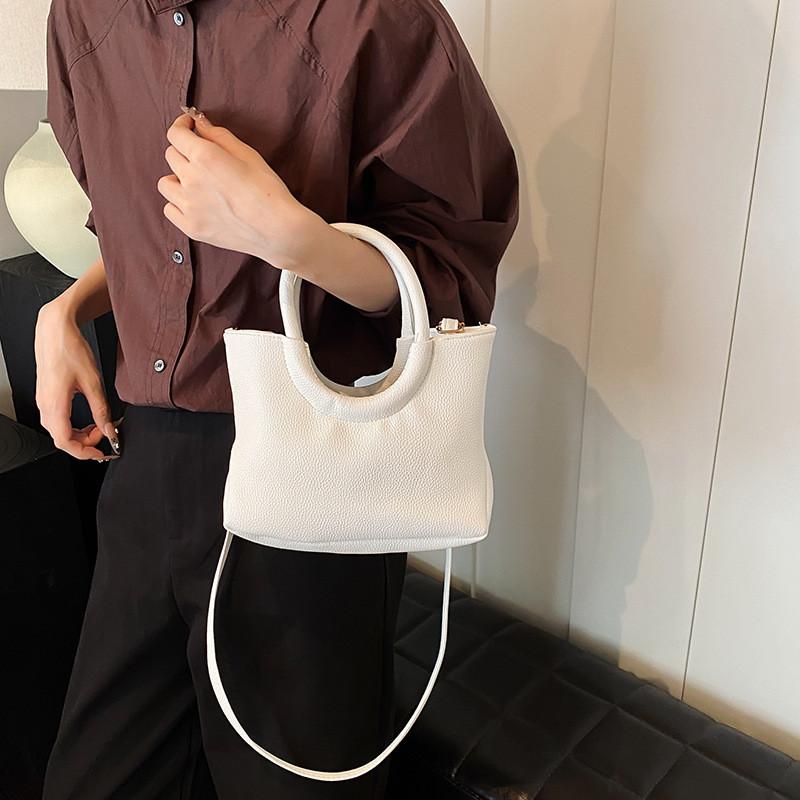 Fashionable Pu Bucket Bag Women's Stylish Casual Crossbody Bag In Black Brown Khaki White