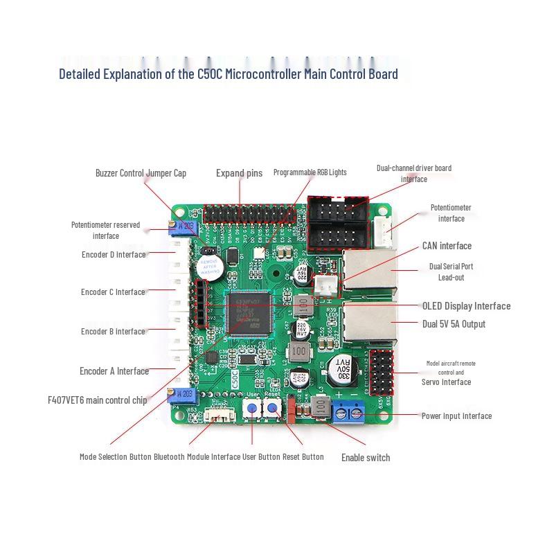 C50C ROS Robot Control Board: Integrated Drive-Control, Brushed Motor, Four-Wheel Drive AGV Chassis for Unmanned Robotics.