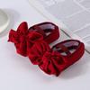 Infant Shoes Baby Bowknot Decoration Princess Shoes Solid Color Kids Shoes For 0-1 Year