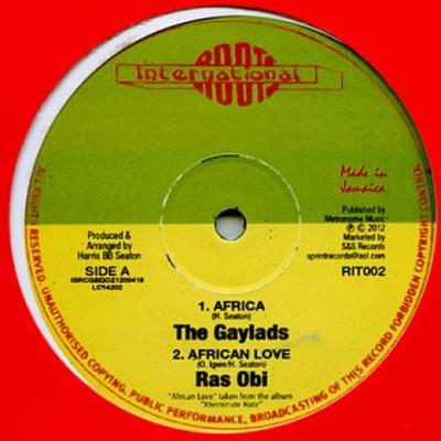 12inch Record GAYLADS; RAS OBI / JAHDIL, ROOTS HA - Africa; Africa Love / Wadada; Sound RIT002 Roots Internati 2012 UK Reggae, Ska & Dub