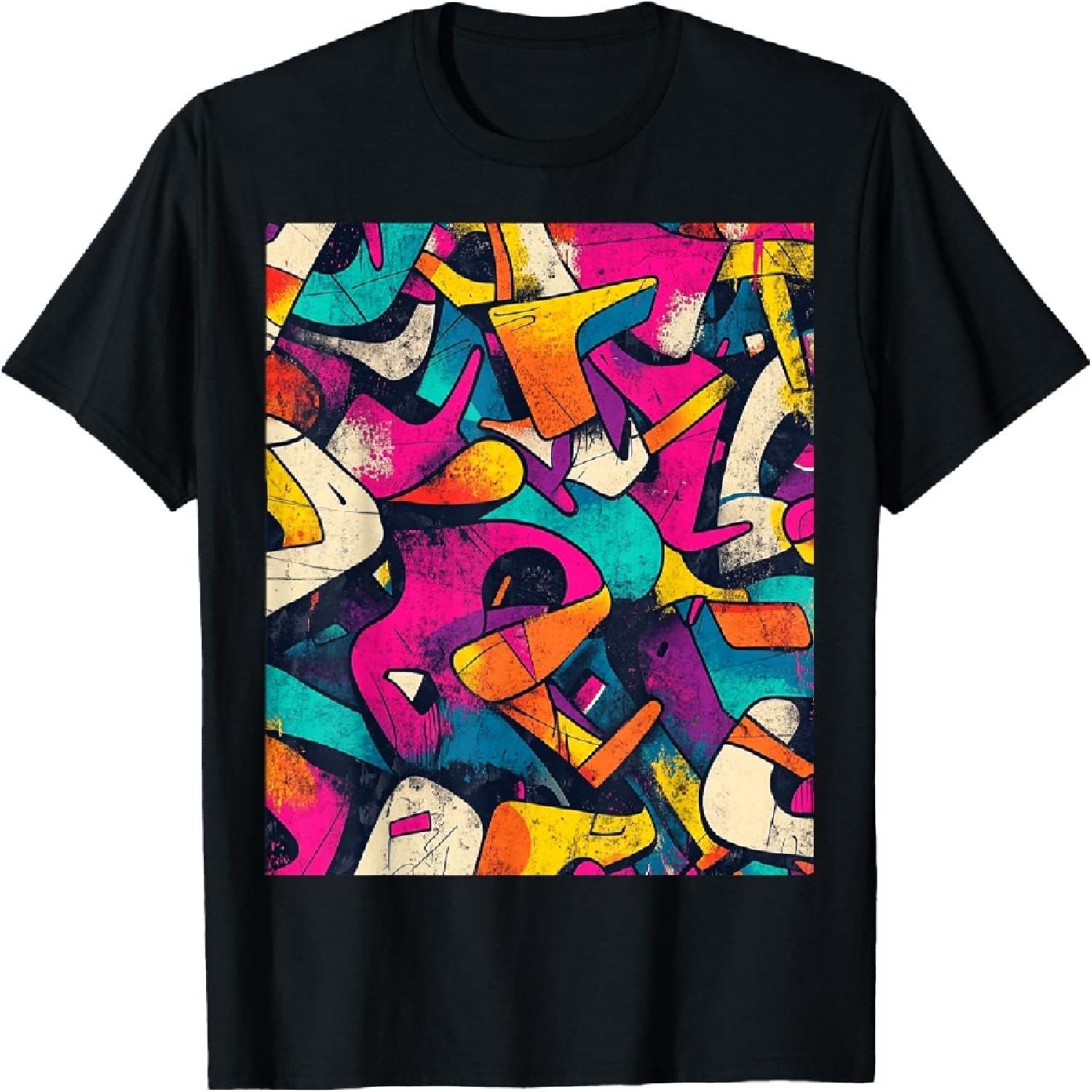 Vibrant Graffiti Style Modern Urban Fashion T-Shirt XXXXXL разноцветный
