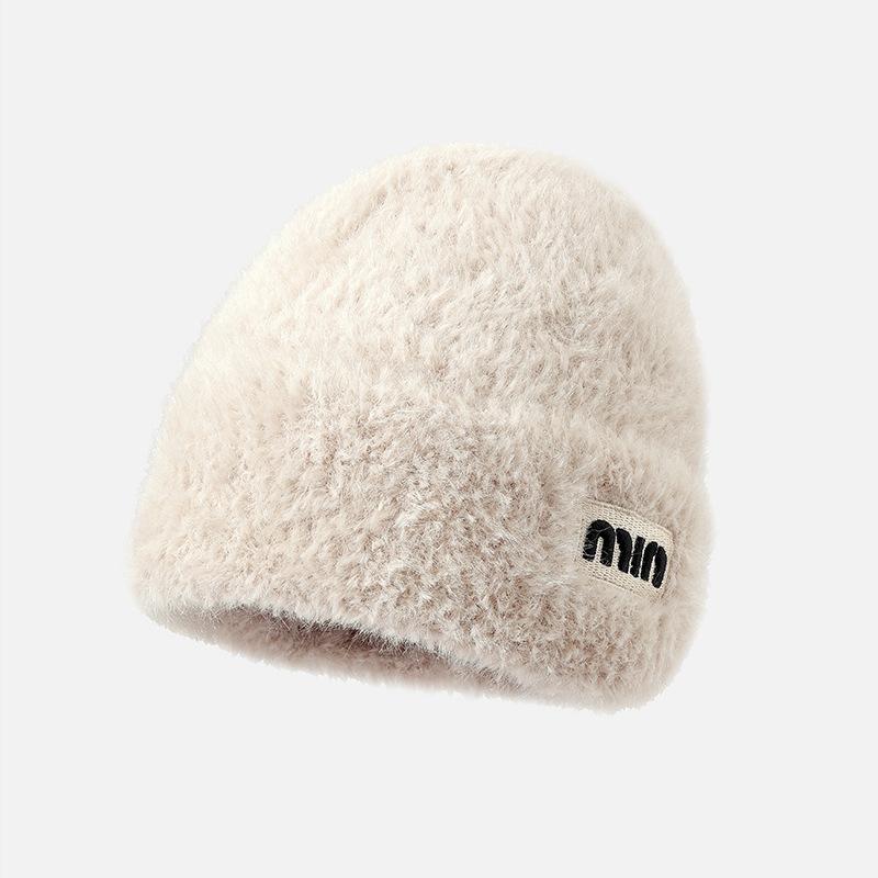 Korean Version of Autumn and Winter New Hat for Women Fashion Letter Knitted Wool Hat for Winter Warm Solid Color Versatile Cold Hat
