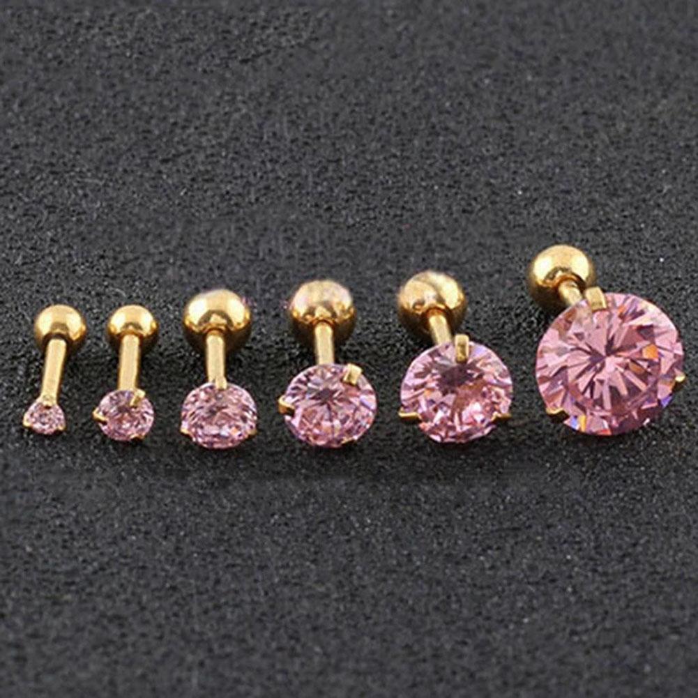 9 Farben Mode CZ 3 Prong Tragus Knorpel Edelstahl Ohrstecker Kristall Zirkon Ohrringe Piercing Schmuck