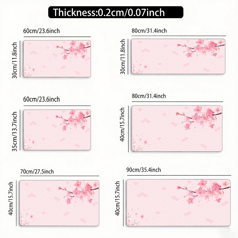 Pink Cherry Blossoms Mouse Pad Large Rubber Antislip Pc Desk Accessories Mousepad For Office And Gamer Keyboard Mats Decor Mat