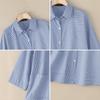 ZANZEA Women Turn Down Collar 3/4 Sleeve Casual Stripe Blouse