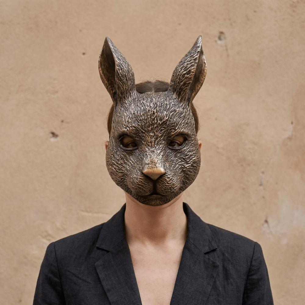 Full Face Bunny Masquerade Mask Anime Halloween Mask Fancy Rabbit Mask  Costume Props
