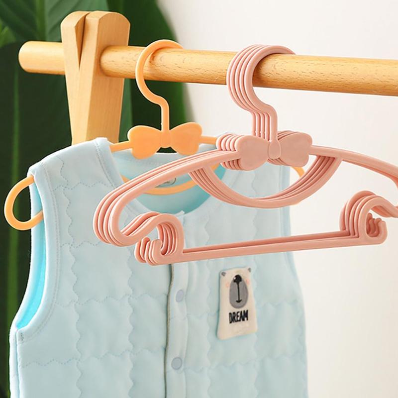 5pcs Kids Clothes Hangers Portable Multifunction Hook Design Clothes Drying Rack For Kid Plastic Baby Hangers Clothes Storage F1M3