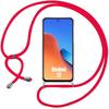 Case for Xiaomi Redmi 12 5G - Shockproof - Transparent - Red Lanyard - Flexible - Lightweight