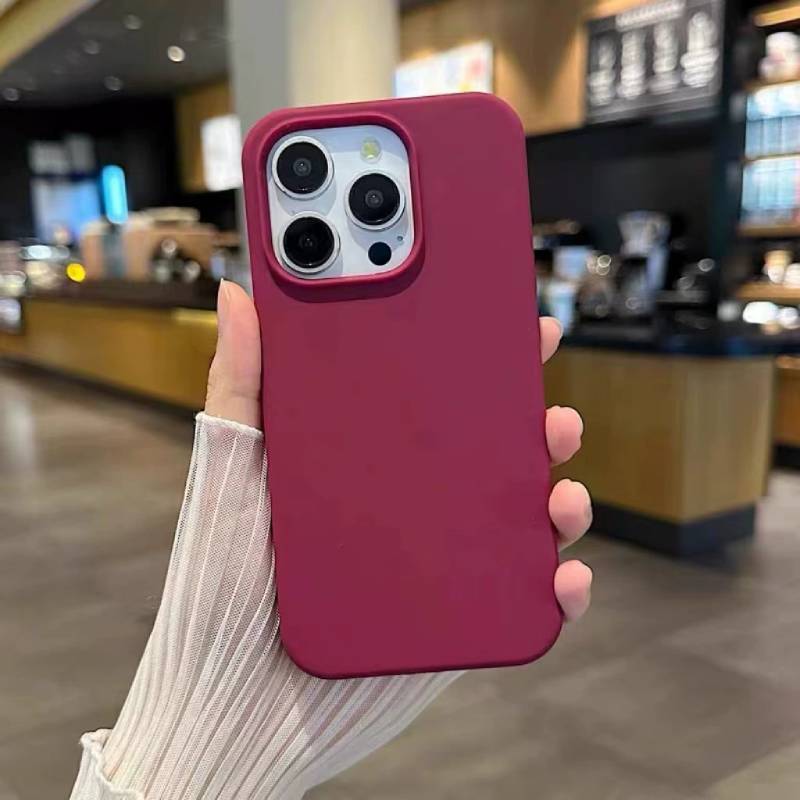 14 Iphone For Pro Solid Color Liquid Silicone Phone Case With Absorption Shock