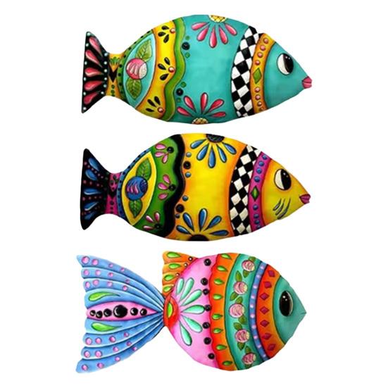 

4 Pcs Wooden Tropical Fish Wall Art Colorful Printed Fish Beach Wall Decor Nautical Coastal Wall Sculpture for Home Bedroom Bathroom Lake House 4pcs