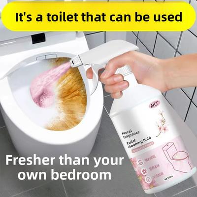 Blumiger Toilettenreiniger, Dekontaminierender Toilettenreiniger, Geruchsentfernender und Urinsteinentfernender, Duftende Reinigungsflüssigkeit, Antibakterieller Reiniger