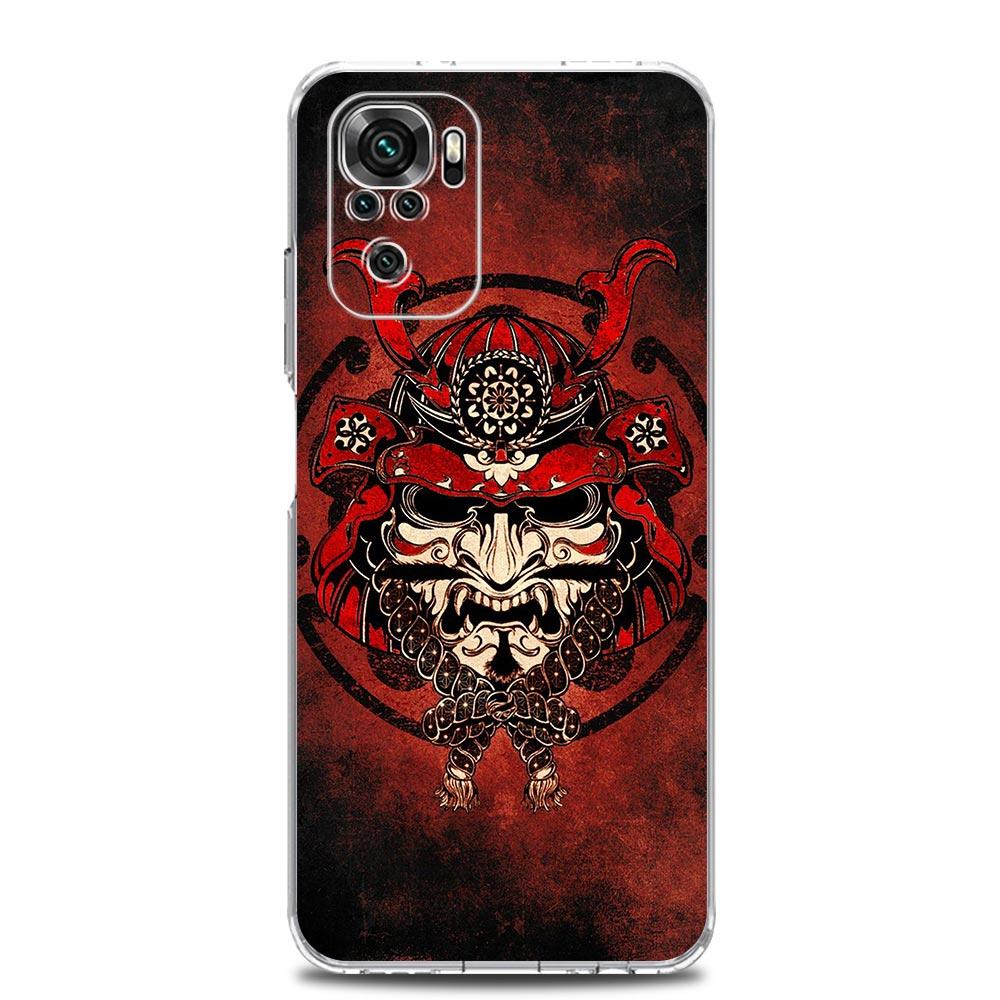 Japanese Bushido Samurai Clear Phone Case For Xiaomi Redmi Note 12 5G 9S 9 8 10 11 Pro+ 9T 8T 10C 9C 9A 7 Pro Soft Back Cover