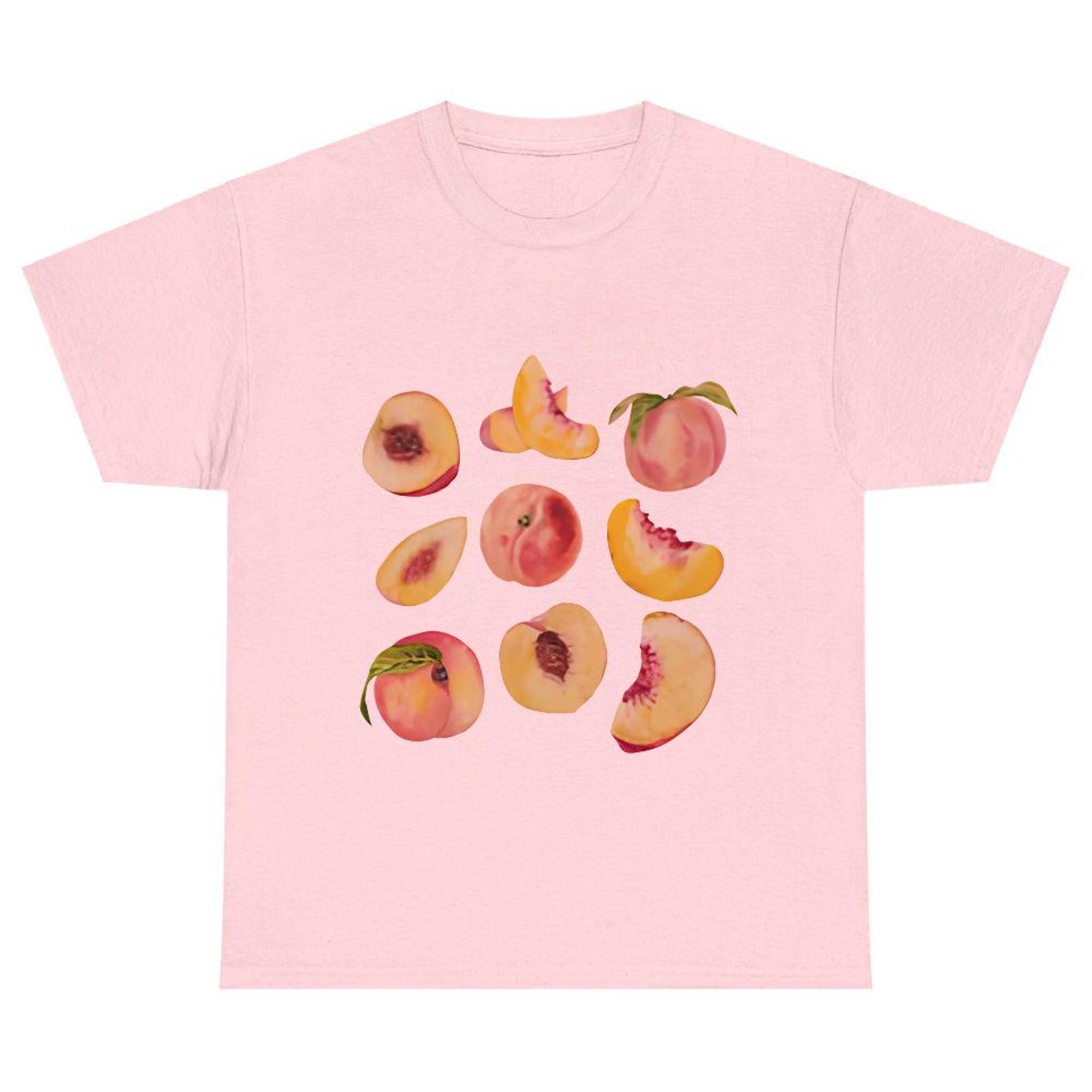 Peach Fruit graphic Shirt, Peaches Lover Tshirt | Fruit Print Tee | Summer Gift Tees S