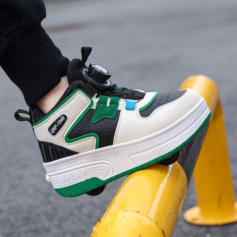 2025 autumn and winter students in the gang runaway shoes waterproof leather double wheel runaway shoes children s sports shoes 31 inner length 19.7cm