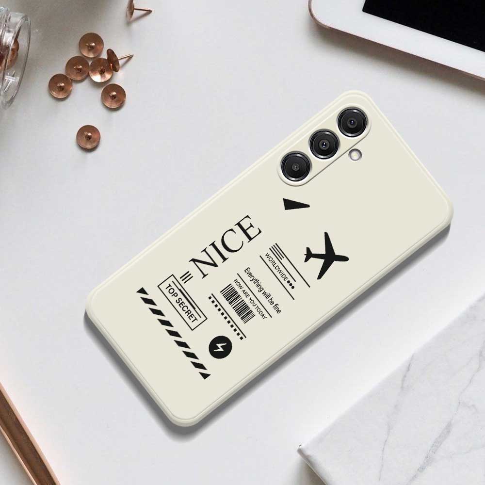 For Samsung Galaxy A16 5G/4G Case Boarding Ticket Pattern Printing Straight Edge TPU Phone Back Cover