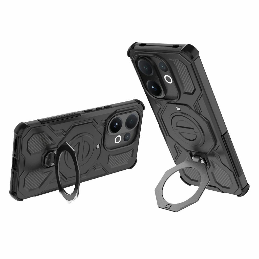For Vivo V60 5G Magnetic Case Rotating Metal Kickstand Shockproof PC+TPU Phone Back Cover
