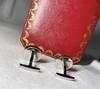 Cartier Double C Logo Pattern Cufflinks Silver 925 Black Vintage Button Style