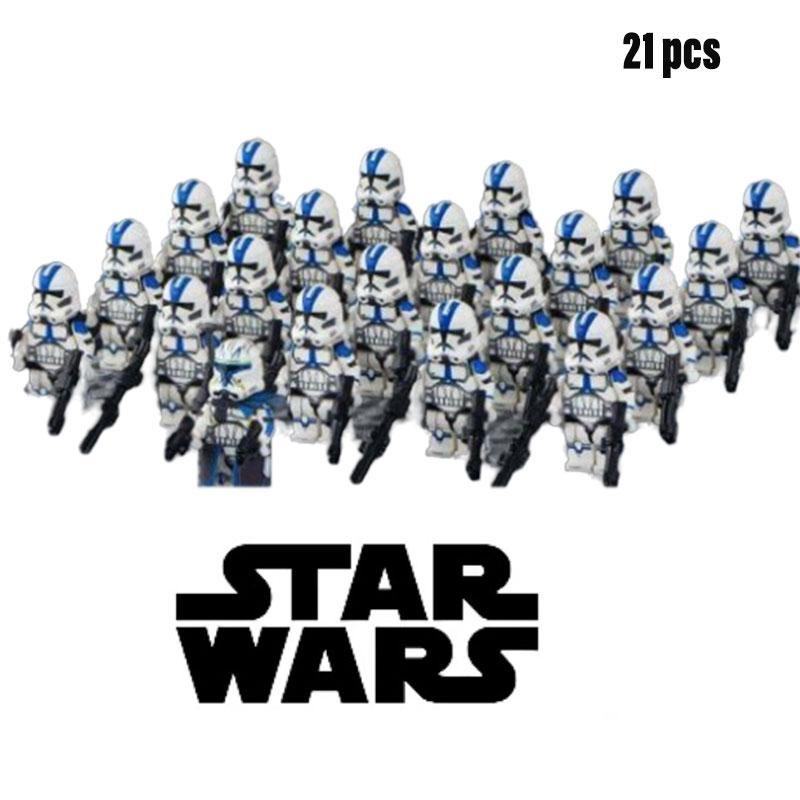 Wars 21pcs Star 501st Building Blocks Clone Troopers Minifigures Kid Toys