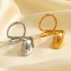 Geometric Stainless Steel Ring Teardrop Glossy Shape Minimalist Fashion Ring for Women  Everyday Commuter with Daily Wear