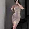 Sexy Lingerie Suspenders Shiny Nightclub Wrapped Dress Female Uniform Nightdress