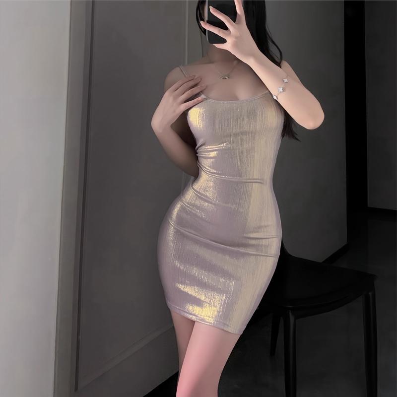 Sexy Lingerie Suspenders Shiny Nightclub Wrapped Dress Female Uniform Nightdress