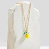 1 Pcs Cute and Exquisite Resin Lemon Flower Pendant Necklace Earrings, Simple and Versatile, Fruit Collarbone Chain, Neck Chain