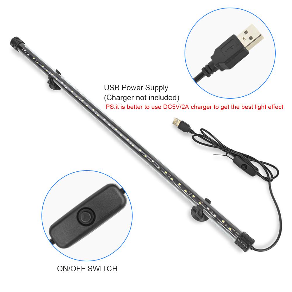 18-58CM USB Aquarium Light LED Plant Grow Lamp Aquariums Decor Lighting Waterproof Fish Tank Light