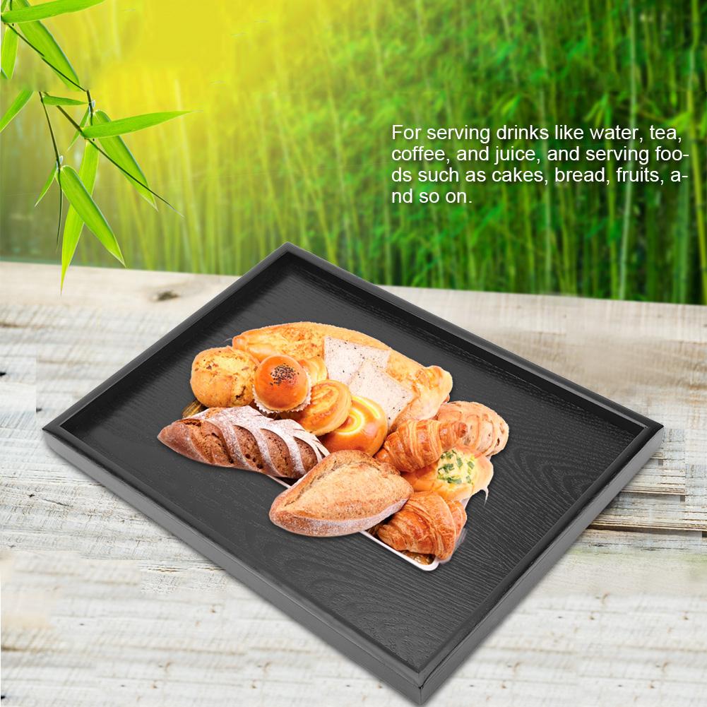 Rectangle Shape Solid Wood Tea Coffee Snack Food Meals Serving Tray Plate Restaurant Trays