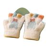 Cartoon Cute Half-Finger Knitted Baby Gloves for Toddlers (0-2 Years), Autumn & Winter, Plus Velvet