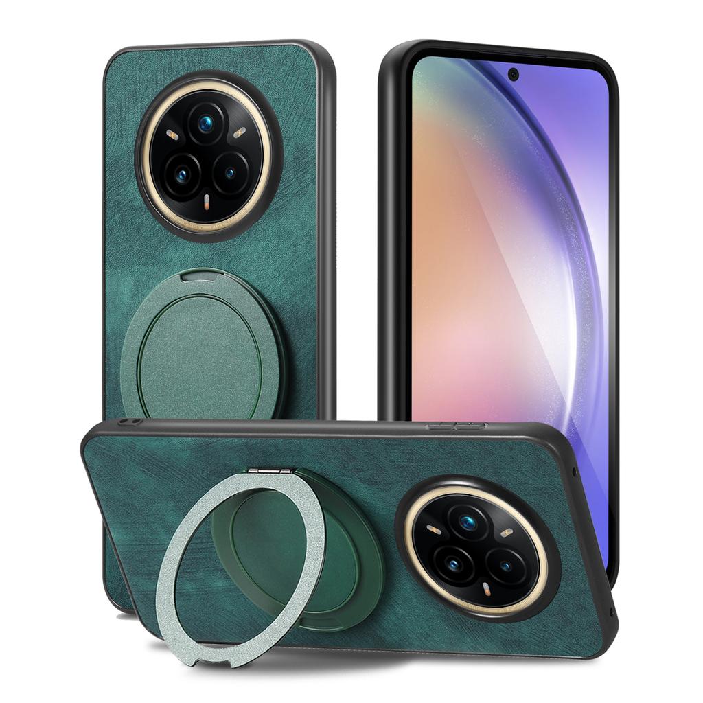 For Realme 14 Pro 5G Phone Case with Rotating Kickstand Stress Relief Retro Leather Back Cover