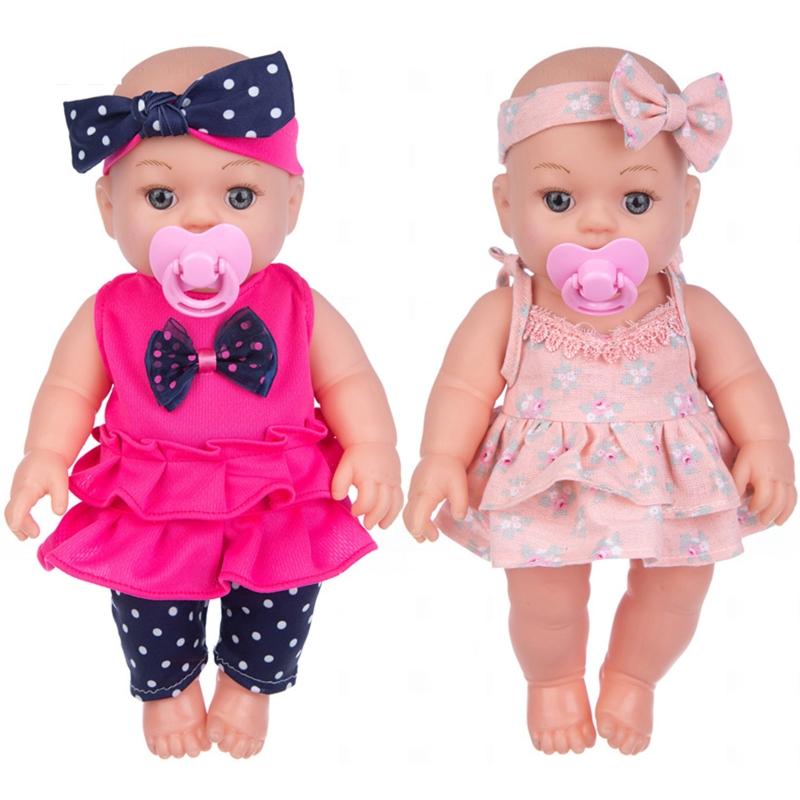12'' Reborn Lifelike Toy Figure Interaction Toy Full Body Vinyl Simulation Baby Bath for Doll that Look Real for w/ Eyes