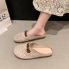 2026 New Summer Trendy Retro Baotou Half Trailer Comfortable One Step Flat Ladies Sandals for Women