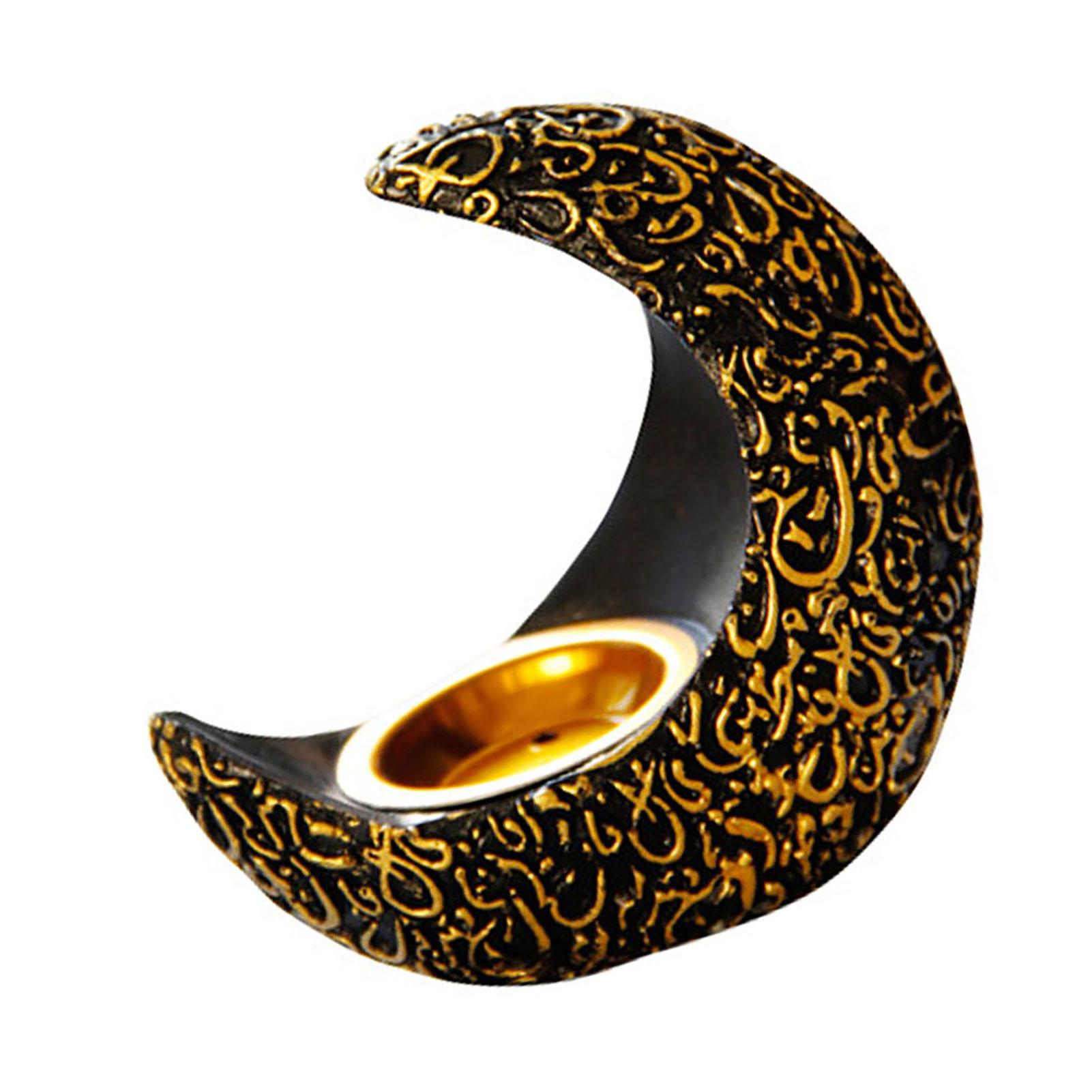 

Moon Incense Burner Relieve Stress Exquisite Resin Incense Burner Decorative Incense Burner for Meditation Room Black чорний