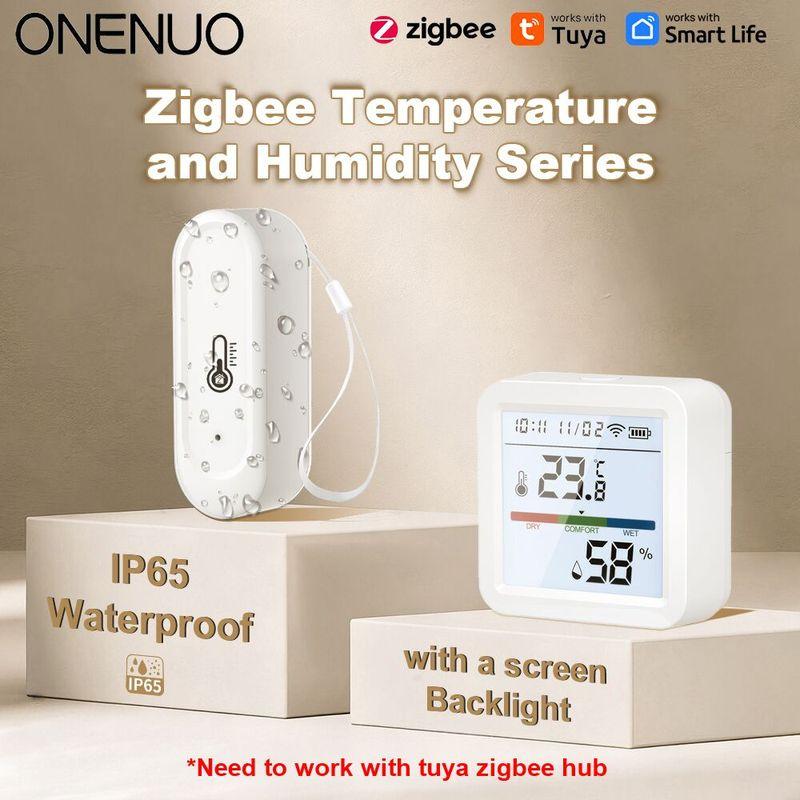 Tuya ZIgbee with/No LCD Display Temperature and Humidity Sensor Indoor or Outdoor  Thermometer Support Alexa Google Assistant