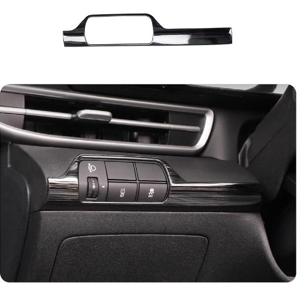 

Автоаксессуары Подходят для Hyundai Elantra 2021 2022 2023 2024 2025 2026 Декоративная накладка на рамку переключателя левой центральной консоли салона (Углеродное волокно) 1PCS Black Brushed