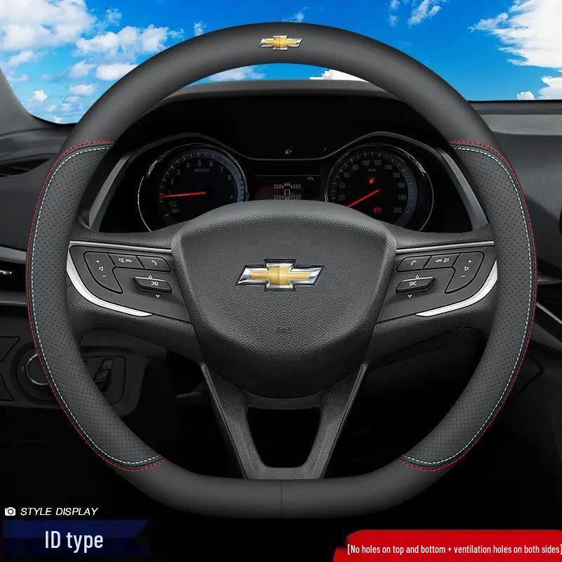 Ultra-thin Genuine Leather Anti-slip Breathable Steering Wheel Cover - Universal All-season
