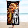 1PC Custom Name Tiger White Tiger Art Beach Towel Highly Absorbent And Sand-Resistant Towel for Swimming, Pool, Yoga, And Travel Lightweight